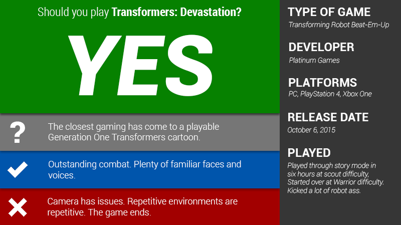 Illustration for article titled Transformers: Devastation: The Kotaku Review